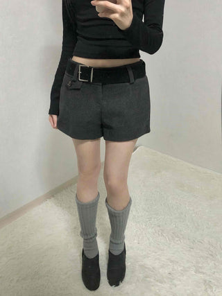Simple Modern Mid-Height Up Belted Shorts