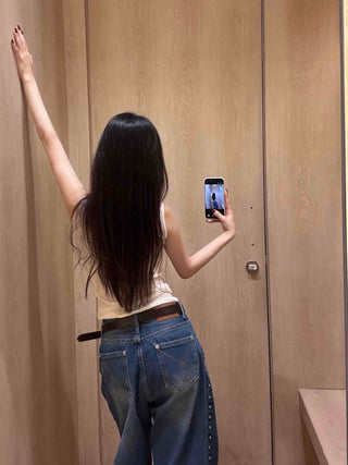 Angora Turtleneck Slim Ribbed Sleeveless Knit