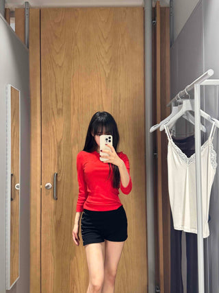 Side Double Stud Slim Fit Mini Shorts