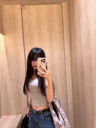 Soft Texture Simple Crop Slim Fit Sleeveless Top