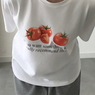 Cor Tomato Lettering Short Sleeve T-shirt