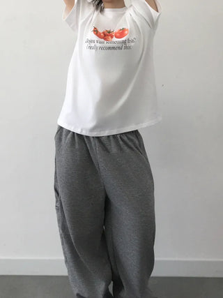 Cor Tomato Lettering Short Sleeve T-shirt