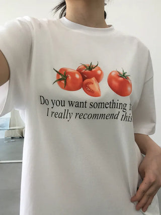 Cor Tomato Lettering Short Sleeve T-shirt