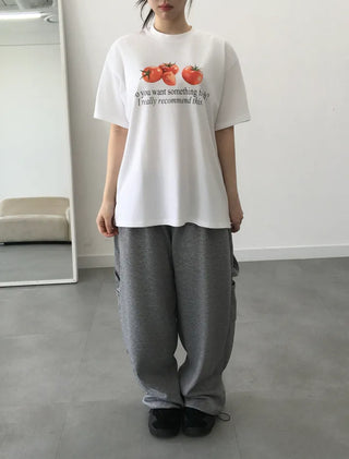 Cor Tomato Lettering Short Sleeve T-shirt