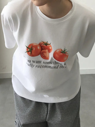 Cor Tomato Lettering Short Sleeve T-shirt
