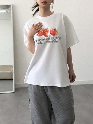 Cor Tomato Lettering Short Sleeve T-shirt