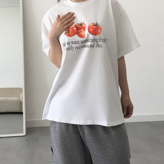 Cor Tomato Lettering Short Sleeve T-shirt