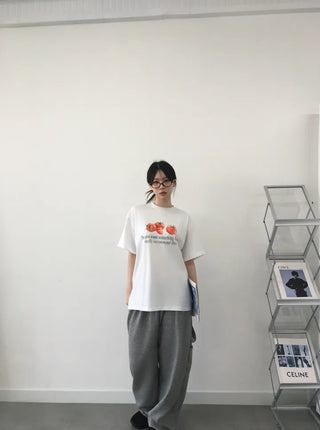 Cor Tomato Lettering Short Sleeve T-shirt