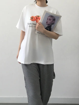 Cor Tomato Lettering Short Sleeve T-shirt