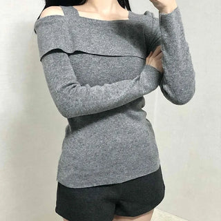 Layered Collar Washed Bob Turtleneck Knit