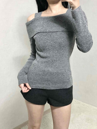 Layered Collar Washed Bob Turtleneck Knit