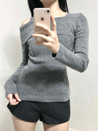 Layered Collar Washed Bob Turtleneck Knit