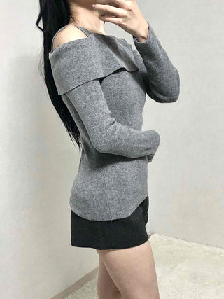 Layered Collar Washed Bob Turtleneck Knit