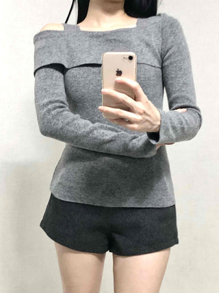 Layered Collar Washed Bob Turtleneck Knit