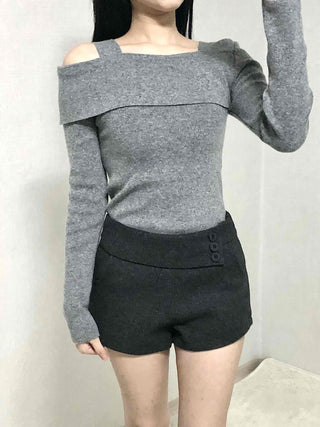 Layered Collar Washed Bob Turtleneck Knit