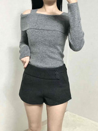 Layered Collar Washed Bob Turtleneck Knit