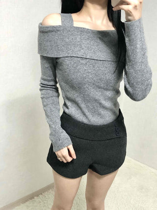 Layered Collar Washed Bob Turtleneck Knit