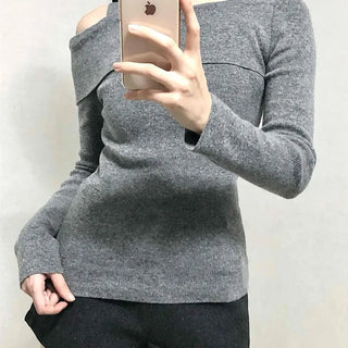Layered Collar Washed Bob Turtleneck Knit