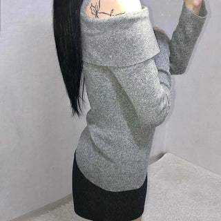 Layered Collar Washed Bob Turtleneck Knit