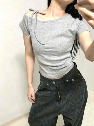 Daily Slim Fit Round Neck Crop Short Sleeve T-shirt
