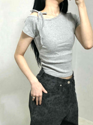 Daily Slim Fit Round Neck Crop Short Sleeve T-shirt