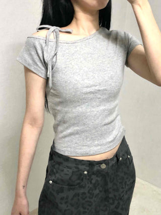 Daily Slim Fit Round Neck Crop Short Sleeve T-shirt
