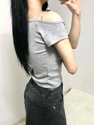 Daily Slim Fit Round Neck Crop Short Sleeve T-shirt