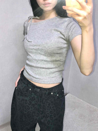 Daily Slim Fit Round Neck Crop Short Sleeve T-shirt