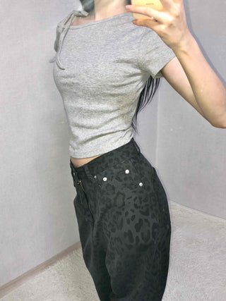 Daily Slim Fit Round Neck Crop Short Sleeve T-shirt