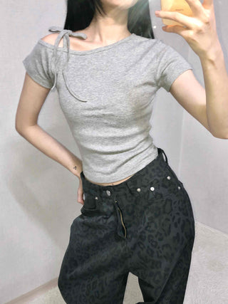 Daily Slim Fit Round Neck Crop Short Sleeve T-shirt