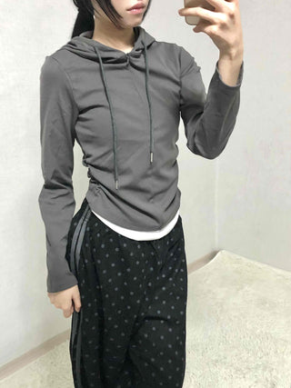 Daily Simple Layered Long-Sleeve Hoodie