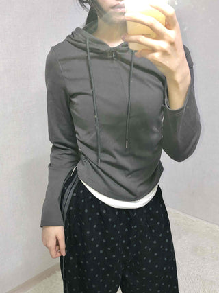 Daily Simple Layered Long-Sleeve Hoodie