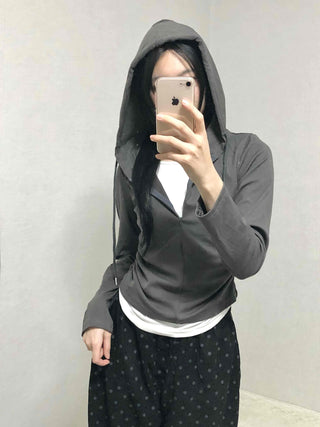 Daily Simple Layered Long-Sleeve Hoodie