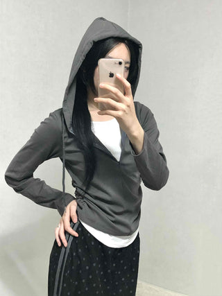 Daily Simple Layered Long-Sleeve Hoodie