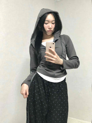 Daily Simple Layered Long-Sleeve Hoodie