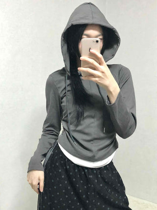 Daily Simple Layered Long-Sleeve Hoodie