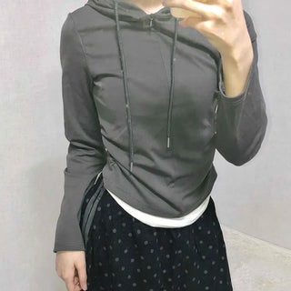Daily Simple Layered Long-Sleeve Hoodie