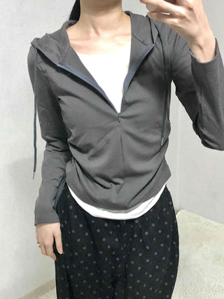 Daily Simple Layered Long-Sleeve Hoodie