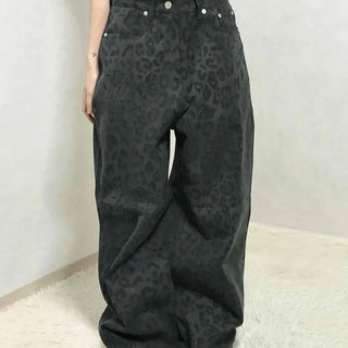 High-waisted straight-wash denim pants