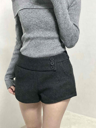 Lettering Point Slim Fit Elastic Waist Shorts