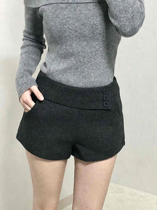 Lettering Point Slim Fit Elastic Waist Shorts