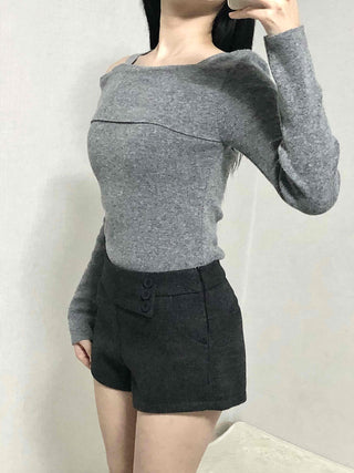 Lettering Point Slim Fit Elastic Waist Shorts
