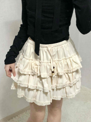 Vintage Frill Tiered Balloon Mini Skirt