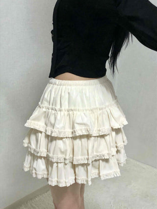 Vintage Frill Tiered Balloon Mini Skirt