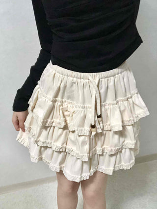 Vintage Frill Tiered Balloon Mini Skirt