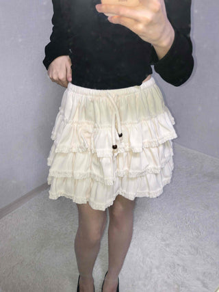 Vintage Frill Tiered Balloon Mini Skirt