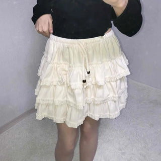 Vintage Frill Tiered Balloon Mini Skirt