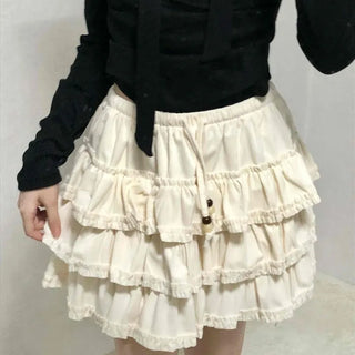 Vintage Frill Tiered Balloon Mini Skirt