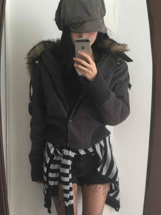 Big Collar Fur-Trimmed Padded Vest