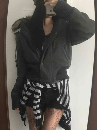 Big Collar Fur-Trimmed Padded Vest